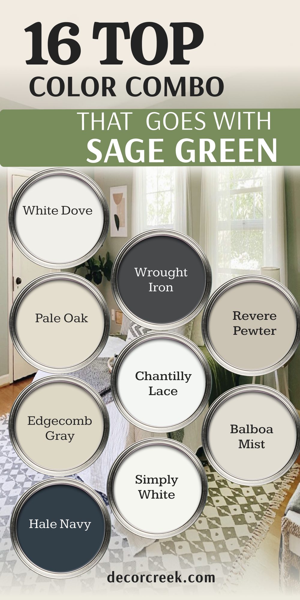 16 top paint color combo that goes with sage green