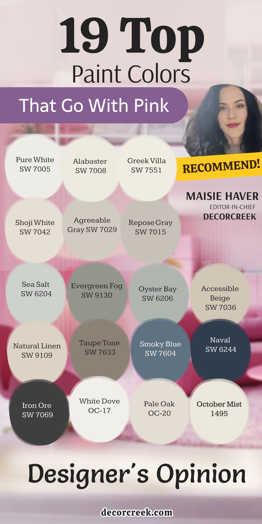 19 top paint colors that go with pink _ designer's opinion