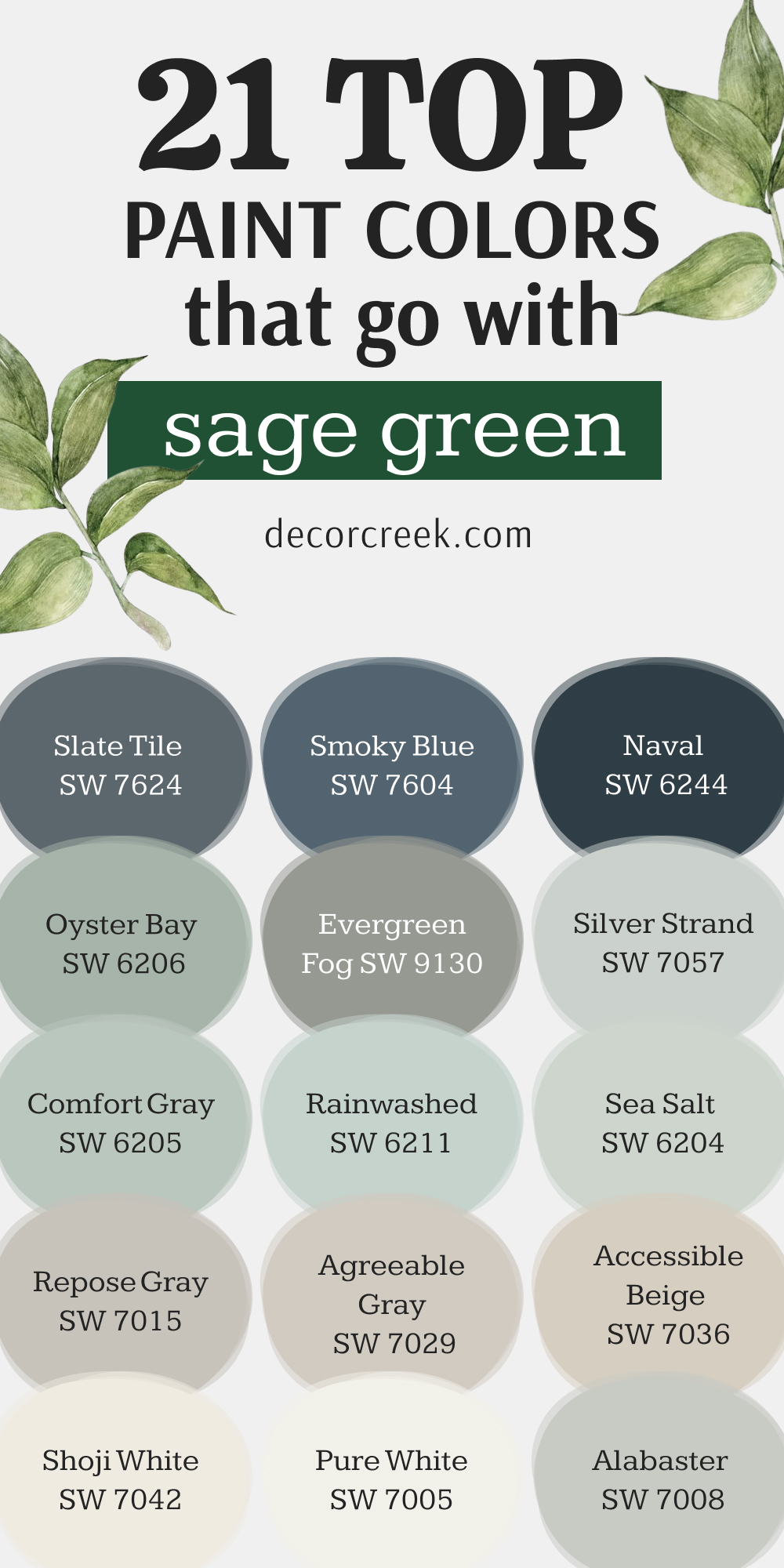 21 top paint colors that go with sage green
