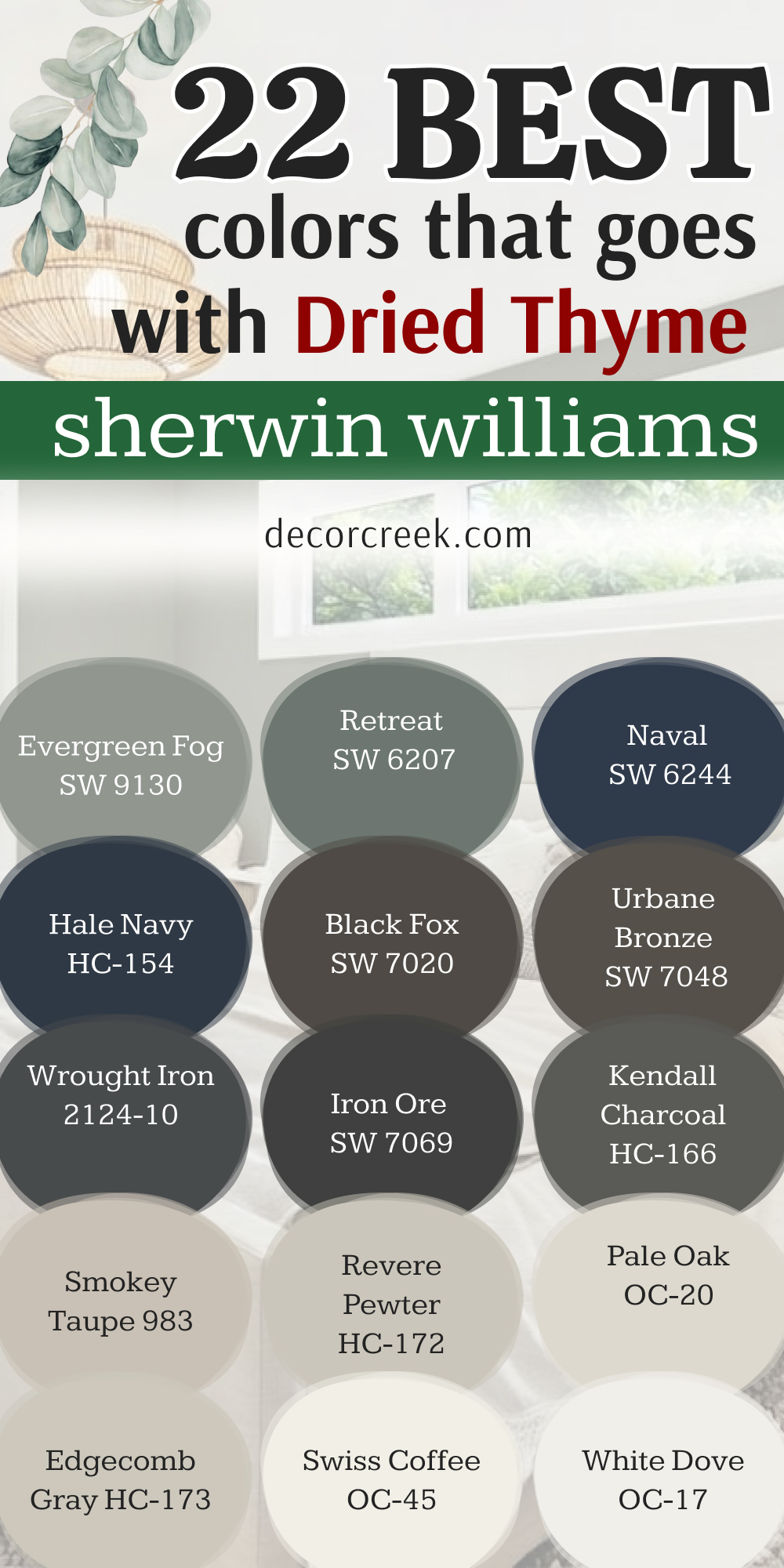 22 best colors that goes with dried thyme by sherwin williams