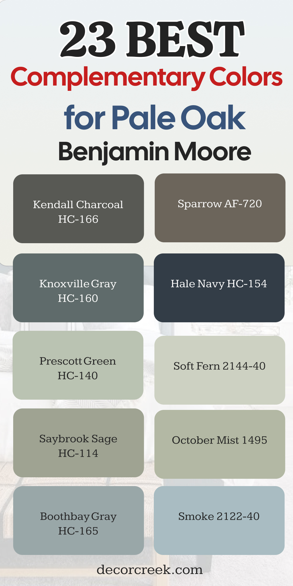23 Best Complementary Colors for Pale Oak by Benjamin Moore