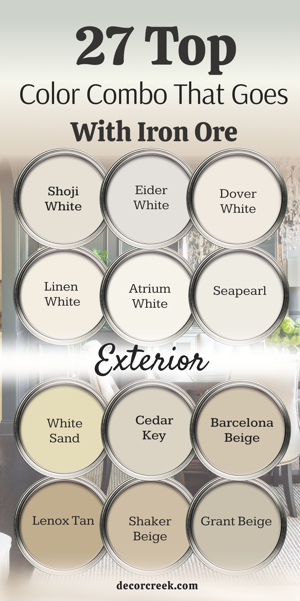 27 top color combo that goes with iron ore exterior