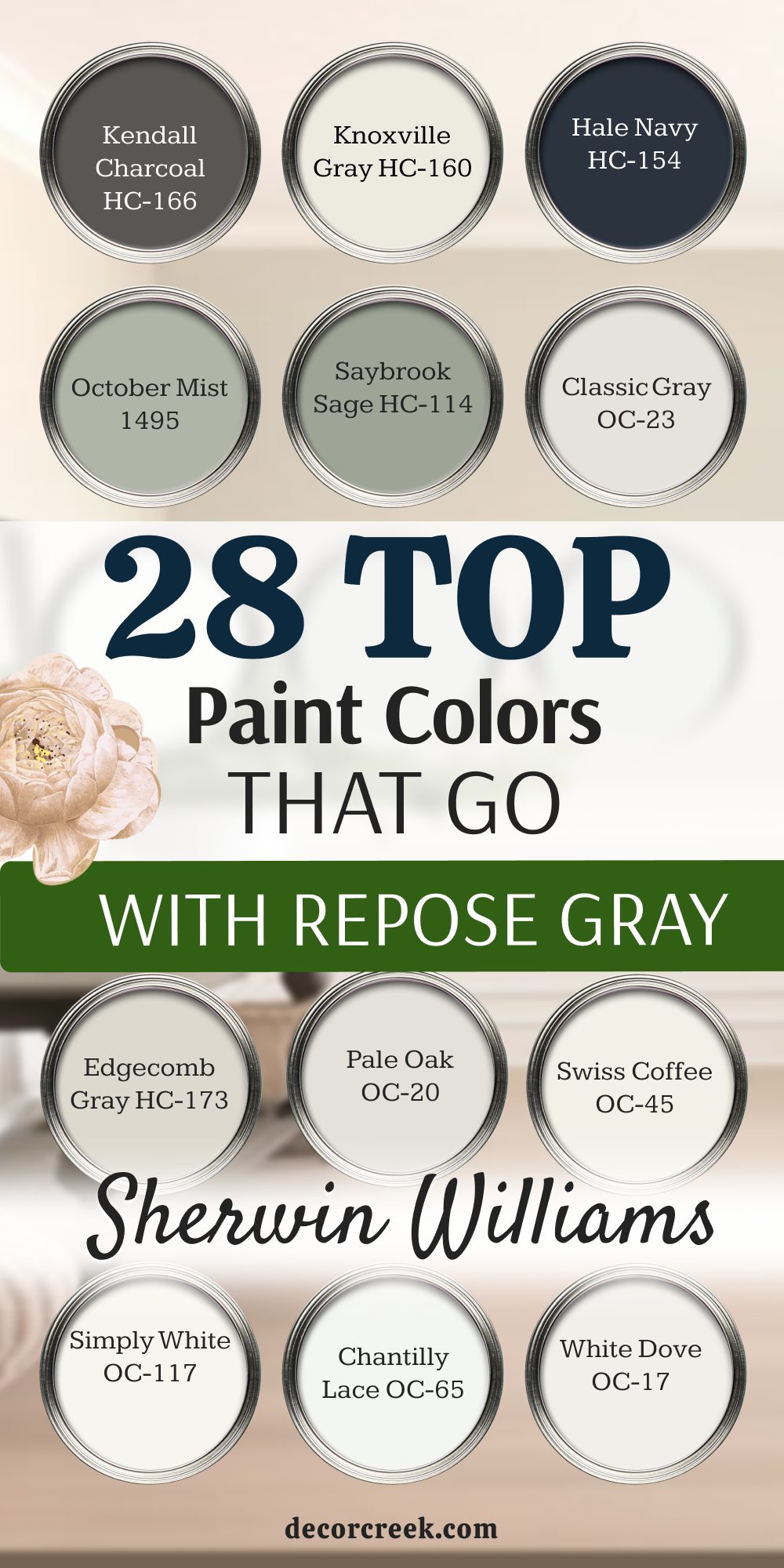 28 best colors that goes with repose gray by sherwin williams